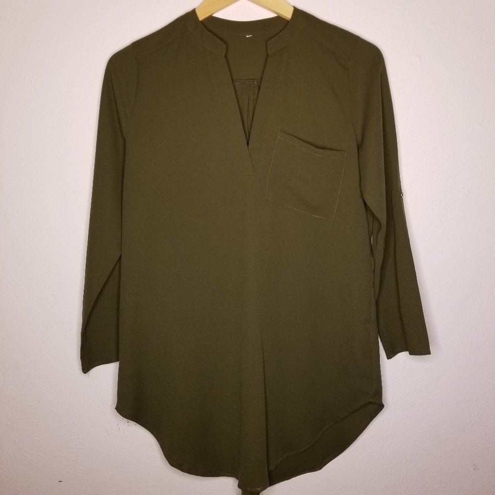 Women's  Olive Green loose blouse, size small